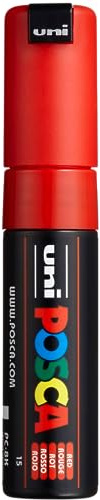 Posca Uni-Ball PC8KR Marqueur Noir, Rouge