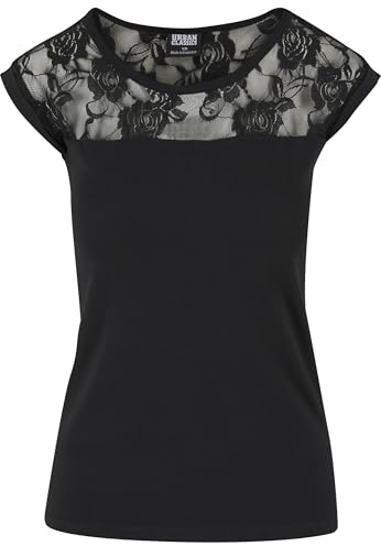Urban Classics Top Encaje Mujer Mujer Camiseta Negro XL 100% algodón Regular