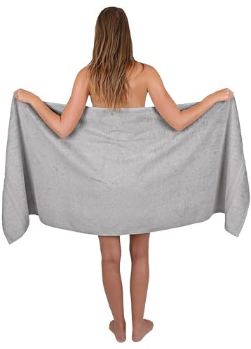 Betz Saunatuch Badetuch groß XXL Badetücher Saunahandtücher Frottee Größe 70 x 200 cm Gold Qualität 600g/m² Farbe Silbergrau
