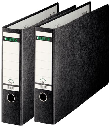 Leitz 10730000 - Raccoglitore di qualità 180°, formato A3, orizzontale, 2 pezzi, dorso 80 mm, formato A3, copertina rigida in cartone