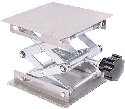 Kalolary Scientific Lab Jack-100 x 100mm Stainless Steel Lab Stand Table Rack Scissor Lab-Lift Lifter for Science Experiment