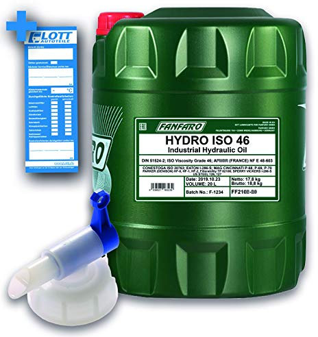 FANFARO 20L Hydro ISO 46 / Hydrauliköl Mineralöl Schmieröl FF2102-20 + Auslaufhahn