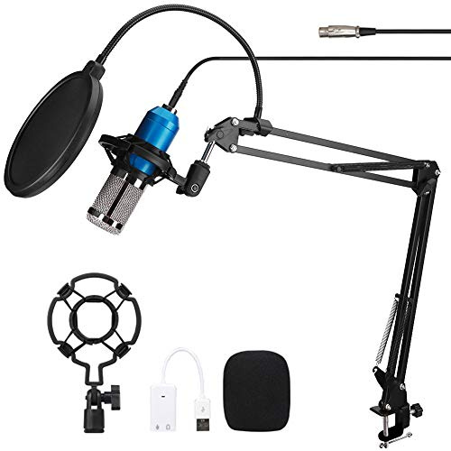 Mikrofon, legering BM800 kapacitiv mikrofon med Hi-Fi ömt ljudhuvud för inspelning av Live Broadcast Sing-dator, USB-mikrofon med 3,5 mm ljudkabel