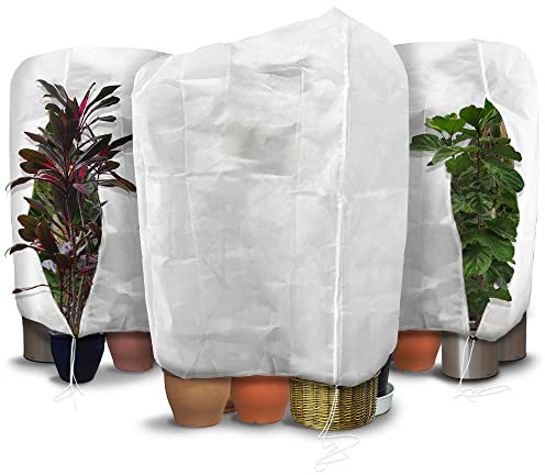 vounot Lot de 3 Housse Hivernage Plante avec Cordon de Serrage et Zipper Voile d’Hivernage en Polypropylème 80g/m² Housse de Protection pour Plantes Réutilisable Résistant 200x240cm
