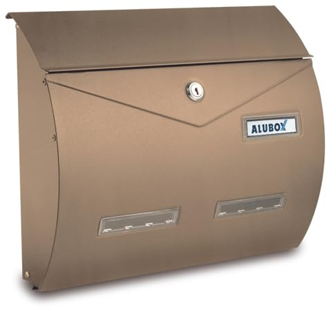 ALUBOX BUSTA Cassetta Posta Formato Rivista 31,5X37,5X10,2 Cm Cassetta Postale Con Sistema Anti Effrazione E Apertura A Vasistas Cassetta Postale Da Esterno Antipioggia Anticorrosione (SABBIA)