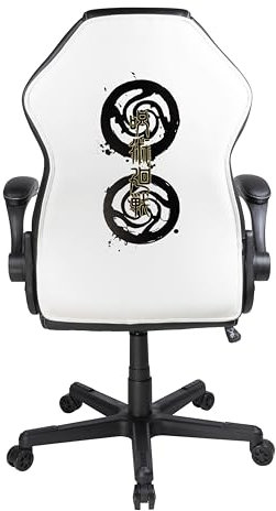 Konix Jujutsu Kaisen Chaise de Bureau Gaming - Inclinaison siège 15° - Hauteur réglable - Cuir polyuréthane - Noir et Blanc