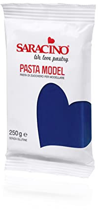 SARACINO We love pastry Pasta di Zucchero Model Blu Navy per Modellaggio da 250 g senza Glutine Made in Italy