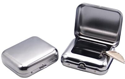 1 posacenere portatile, mini posacenere in metallo con copertura, posacenere tascabile, per decorazione desktop, viaggi in auto