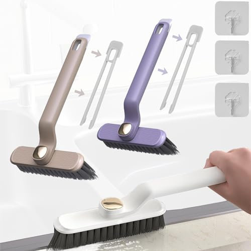 SVOCK 3 Pièces Brosse Nettoyage, Brosse Joint Carrelage avec Crochet, Brosse de Nettoyage Brosse a Joint, Multifonction Brosse Joint Salle de Bain, Brosse à Joint pour Cuisinede Salle de Bainde Salon