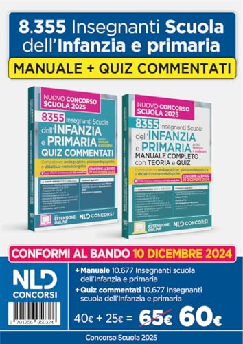 Kit Manuale di teoria + Quiz commentati per il Nuovo Concorso per la Scuola dell'Infanzia e della Primaria 2025. Nuova ediz.
