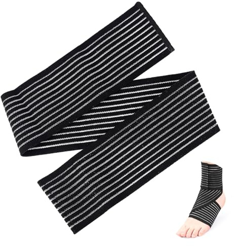Abitzon 1 bandage de cheville réglable - Bandage de cheville flexible - Tendon d'Achille - Pour homme et femme (noir, 70 cm)
