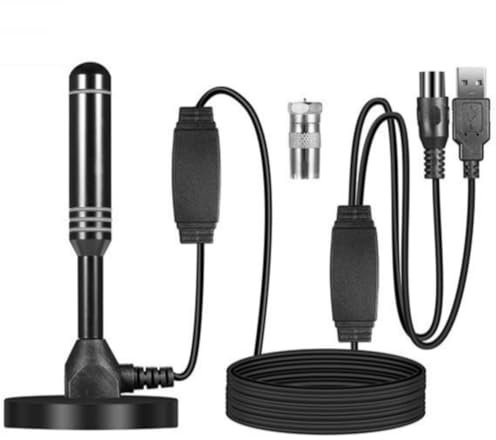 Wrtysully Antenna TV Digitale HD Antenna TV HD Amplificata Ad Alto Guadagno da 37 DB per Antenna Digitale Freeview HD per Interni Multiuso per Esterni,A