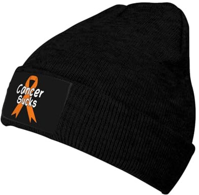QFZ Cancer Sucks Kidney Cancer Awareness Cozy Winter Thick Knitted Hat Stay Warm Style Cold Days Men Women Black