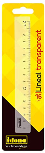 Idena 602052 - Lineal aus Kunststoff, 16 cm Länge, transparent, 1 Stück
