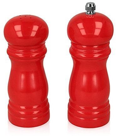 Metaltex 58.60.46 Set Molinillo Pimentero Y Salero Lacado, 10 X 5 X 13 Cm, Rojo