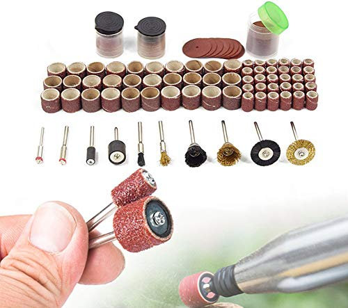 POWERTOOL 150-teiliges Drehwerkzeug-Zubehör-Set, Bohrwerkzeug, Schnitzen & Polieren Schleifset, Schneiden, Schärfen, kompatibel für DIY Kreation Dremel