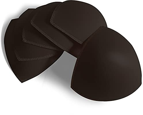 WMugthome 3 Pairs Sewn Bra Pads Push Up of Triangle Inserts for Replacements Bikini Top and Sports Swimsuit Bra Inserts(Black-D CUP)