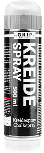 GRIP Eventbasics Kreidespray 500 ml, weiß, mit Überkopfdüse, Sprühkreide für temporäre Markierungen