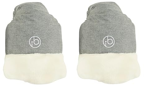 Ickle Bubba Universal Pram Mitts – Windproof & Shower Resistant Pushchair Hand Gloves with Faux Fur Lining, Warm Winter Stroller Hand Muff (Grey)