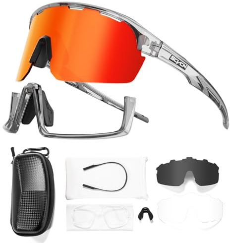 SCVCN Occhiali Ciclismo Uomo Donna MTB Bici da Corsa Occhiali da Sole Sportivi Montagna Bicicletta Polarizzati Triathlon Baseball - S144
