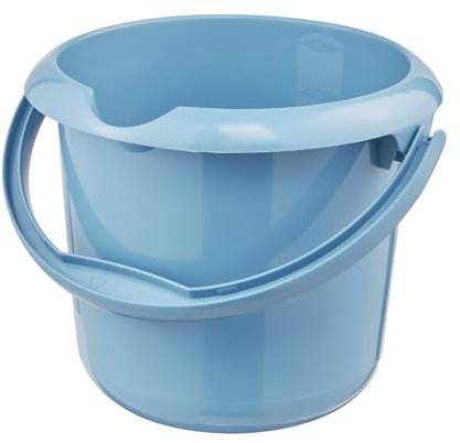 keeeper Seau avec Bec verseur, Graduation Intégrée et Poignée Ergonomique, 5 L, Mika Eco Line, Bleu (Eco Sky Blue)
