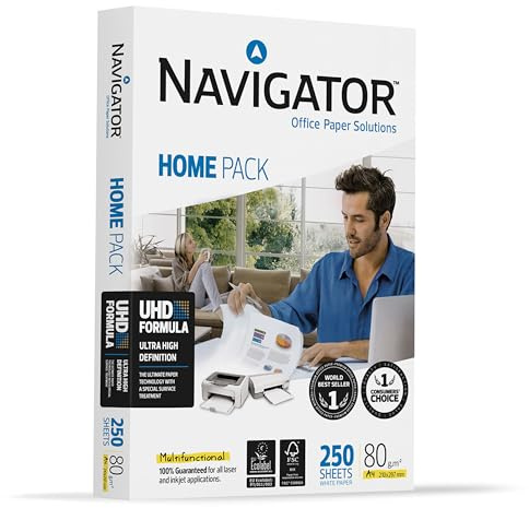 Navigator Home Pack Carta A4 80gr – Risma da 250 Fogli per Stampante Inkjet, Laser e Fotocopie
