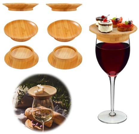 NIYATA Lot de 6 mini planches à charcuterie pour verres à vin, planches à charcuterie en bois pour boissons, desserts et fêtes