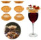 NIYATA 6 PCS Wine Glass Charcuterie Topper, Mini Charcuterie Boards for Wine Glass,Wooden Wine Glass Charcuterie Board Topper Set,Wooden Wineglass Topper Plate for Drinks,Desserts,and Party