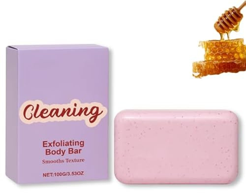 Exfoliating Soap Bar for Body & Face, Honey Body Wash, Natural Soap Bar for Acne & Itching, Organic Bar Soap for Men & Women, Deeply Cleansing, Moisturising, 100g