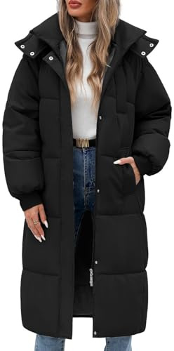 Women's Long Winter Coat Sleeve Puffer Quilted Coats Thickened Warm Hooded Padded Jackets Ladies Longline Windproof Outerwear For