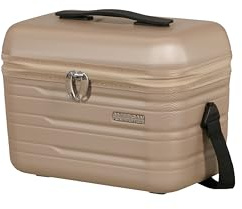 American Tourister Flashline Beauty Case & Neceser de Maquillaje para Hombre y Mujer, Bolsa de Maquillaje para Viajes y Uso Diario, maletín de cosméticos, 36 cm, Oro Marfil