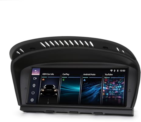 8,8 Pantalla táctil Radio Coche Estéreo Navegador Linux para BMW 3/5/6er E90 E91 E92 E93 E60 E61 E63 E64 2009-2012 con Sistema CiC GPS CarPlay Android Auto Inalámbrico USB WiFi Bluetooth OEM Idrive