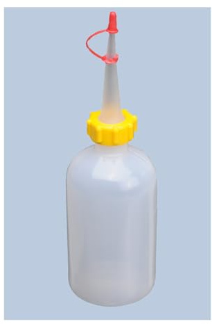 hünersdorff Quetschflasche 250ml, LD-PE, lebensmittelgeeignet, für besonders feine Dosierung, mit stabiler Überwurfmutter und Tropfverschluss, für Küche, Labor oder Hobby, transparent