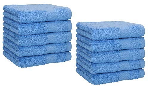 Betz 10 Stück Seiftücher Premium 100% Baumwolle Seiflappen-Set 30x30 cm Farbe hellblau