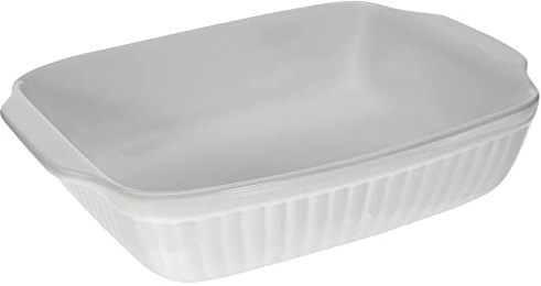 HOME 0 Pirofila Rettangolare 33,5X24X8 Pentole E Preparazione Cucina, Bianco