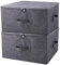 iwill CREATE PRO 45X35X25cm, Washable Folding Fabric Storage Boxes with Zip Lid & Side Handles, Ideal for Clothes, Grocery, Office Organizer Use, Black Gray, Pack of 2