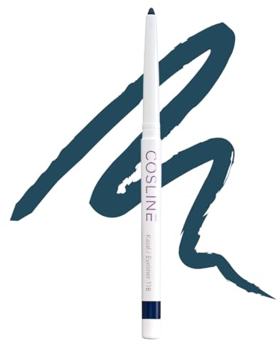 COSLINE Kajal Eyeliner Darkblue 118, Blau, Wasserfester Kajal, Verschmiert nicht, Dunkelblauer Lidstrich, Weiches Auftragen, Starke Pigmentierung, Vegan, Made in Germany