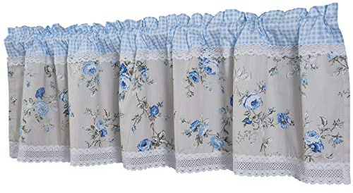 Dreamskull Skivgardin bistrogardin lanthusstil kort kök modern ogenomskinlig kortstorer gardiner korta gardiner köksgardin stångskydd med blommor spets rutig 150 cm bred små fönster