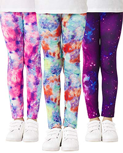 Adorel Girls Leggings Galaxy Full Length Trousers Joggers Pack of 3 Galaxy 8-9 Years (Manufacturer Size: 75)