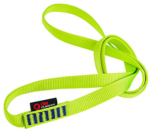 GM CLIMBING Pack of 3 16mm Nylon Sling Runner 120cm / 48inch (Green Sling)