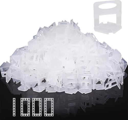 1000 lengüetas estándar de 3 mm de ancho, sistema de nivelación de azulejos, ayuda para nivelar azulejos, ancho de junta, ayuda para colocación de azulejos, altura 3-12 mm (1000 pestañas, 3 mm)