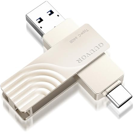 GUUVOR USB C-minne, 64 GB USB typ C 2 i 1 USB 3.2 och typ C 3.1 bärbar USB-minne för Huawei/Xiaomi typ C smartphone/bärbar dator/surfplatta PC