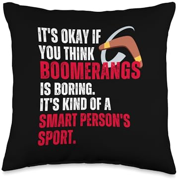 Boomerangs Designs Boomerangs Hobby Sports Funny Humor Sarcastic Saying Throw Pillow, 16x16, Multicolor