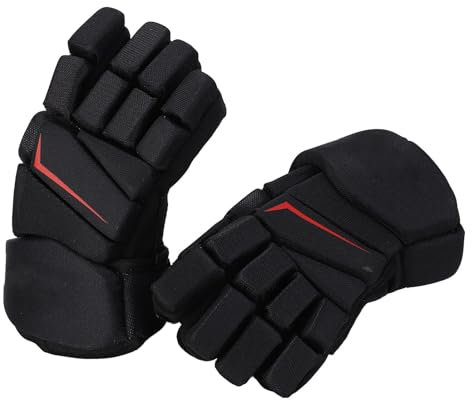 Luqeeg 1 Paar Eishockey-Handschuhe, Atmungsaktive Lacrosse-Handschuhe Finger Schützend Nylon-Gewebe-Eva-Schaum-Hockeyhandschuhe Hockeyspielerhandschuhe für Hockey, (25,4 cm / 10 Zoll)