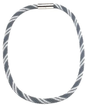 Häkelkette in grau/kristall