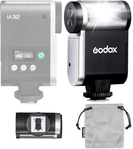 Godox IA32 Flash Unit Camera Blitz, Mode GN15 A/M, Excavation Optique S1 / S2, Temps de Rappel 2.5S, Camera Panasonic Godox IA32 pour Le Canon Fuji Nikon Sony Olympus Panasonic