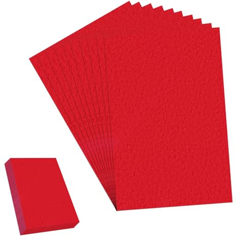 Stiff Felt Sheets for Crafts, 10 Pieces 7 X 11 Soft Thick Craft Hobby Felt Fabric Sheets for DIY Art, Sewing Projects and Making Supplies, Red