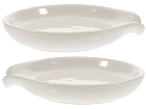 MUELODSIC Soporte de Cuchara de Cerámica Reutilizable 2 Piezas Portacucharas Compacto Delicado para Utensilios de Cocina Reposacucharas Práctico para Uso Diario y Mesa Limpia