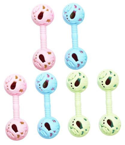 Veemoon Juguetes Sonajeros para Bebés 6 Piezas Sonido de Campana y Plástico Resistente a Golpes, Ideales Estimulación Temprana Desarrollo Infantil Color Aleatorio