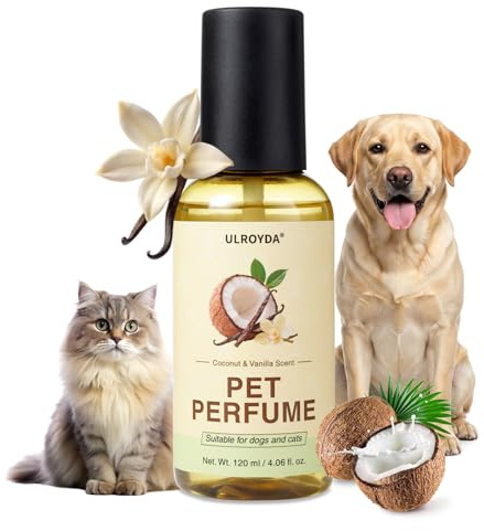 ULROYDA Profumo Per Cani E Gatti 120 ml, Acqua Di Colonia Cocco E Vaniglia